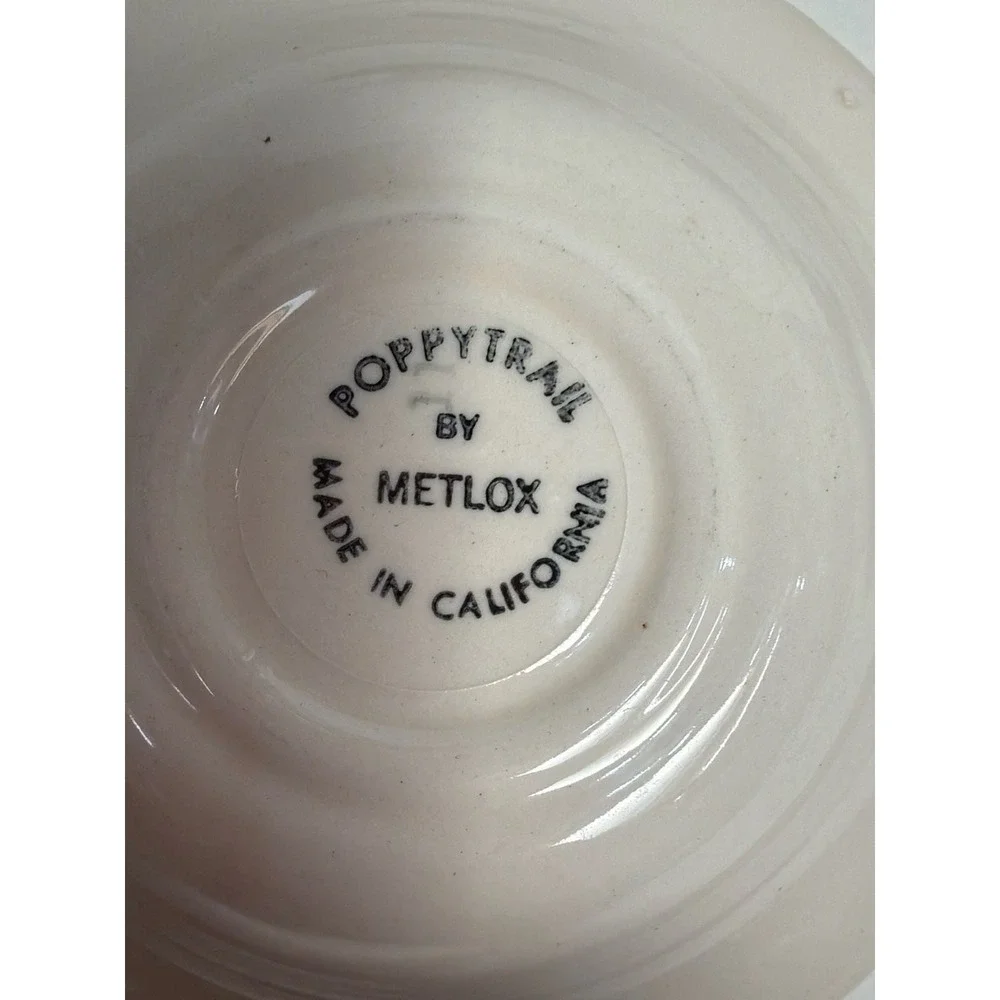 Vintage Metlox Poppytrail Red Rooster‎ 6 Inch Fruit Berry Bowls - Set of 4